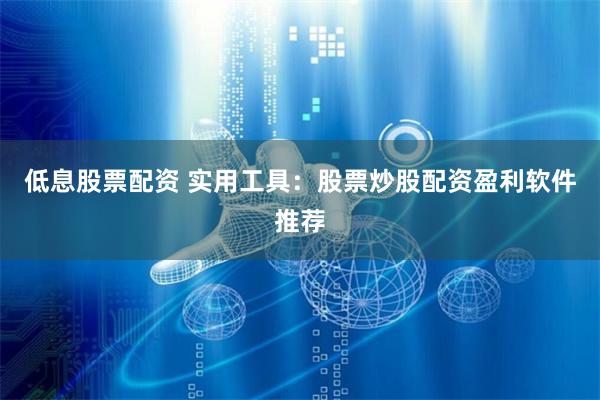 低息股票配资 实用工具：股票炒股配资盈利软件推荐